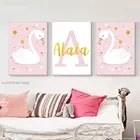 Алмазная мозаика 5D сделай сам с полным заполнением, картина с изображением розового лебедя, вышивка в скандинавском стиле, Набор для вышивки крестиком, декор для комнаты для маленьких девочек