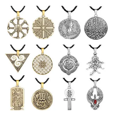 

WANGAIYAO new retro men's slavic triangle pendant necklace fashion personality wild trendy jewelry commemoration day Valentine's