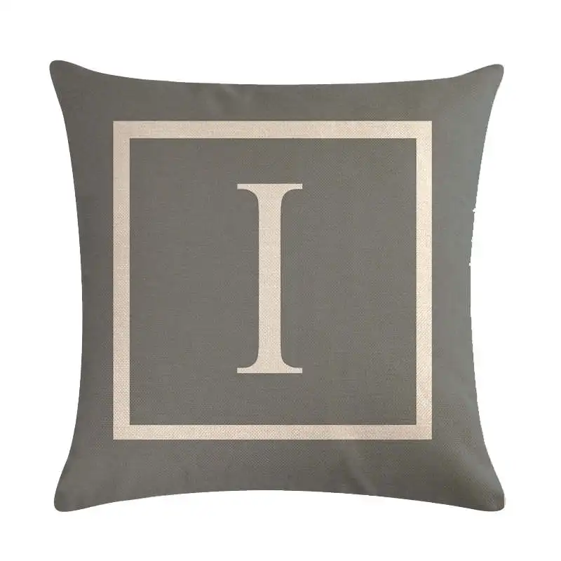 Текстура серый чехол для подушки с буквами 26 английские подушка крышка из льна