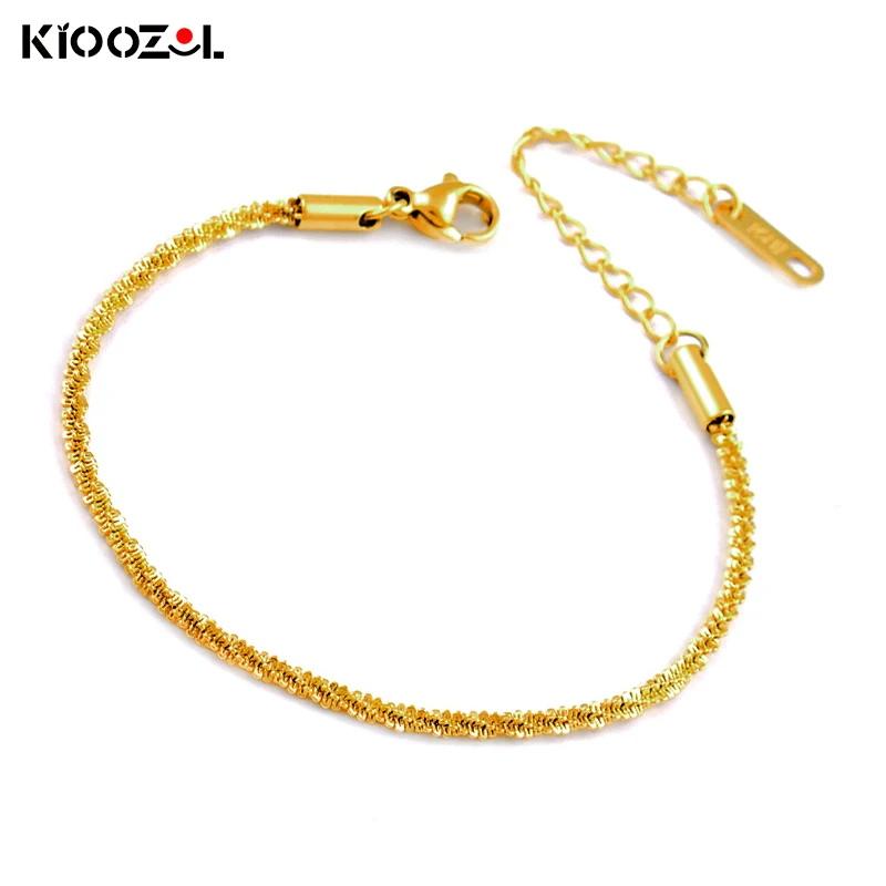 

KIOOZOL Cuba Stainless Steel Men Bracelet Fashion Jewelry Gold Couple Bracelet 2021 New Arrival 135 KO2