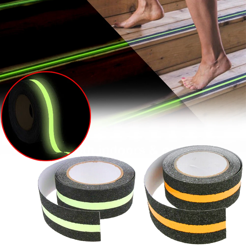 

5M Floor Luminous Tape Anti Slip Adhesive Tape Glowing Strip Stair Step Floor Tape For Indoors Outdoors Floor Non-slip