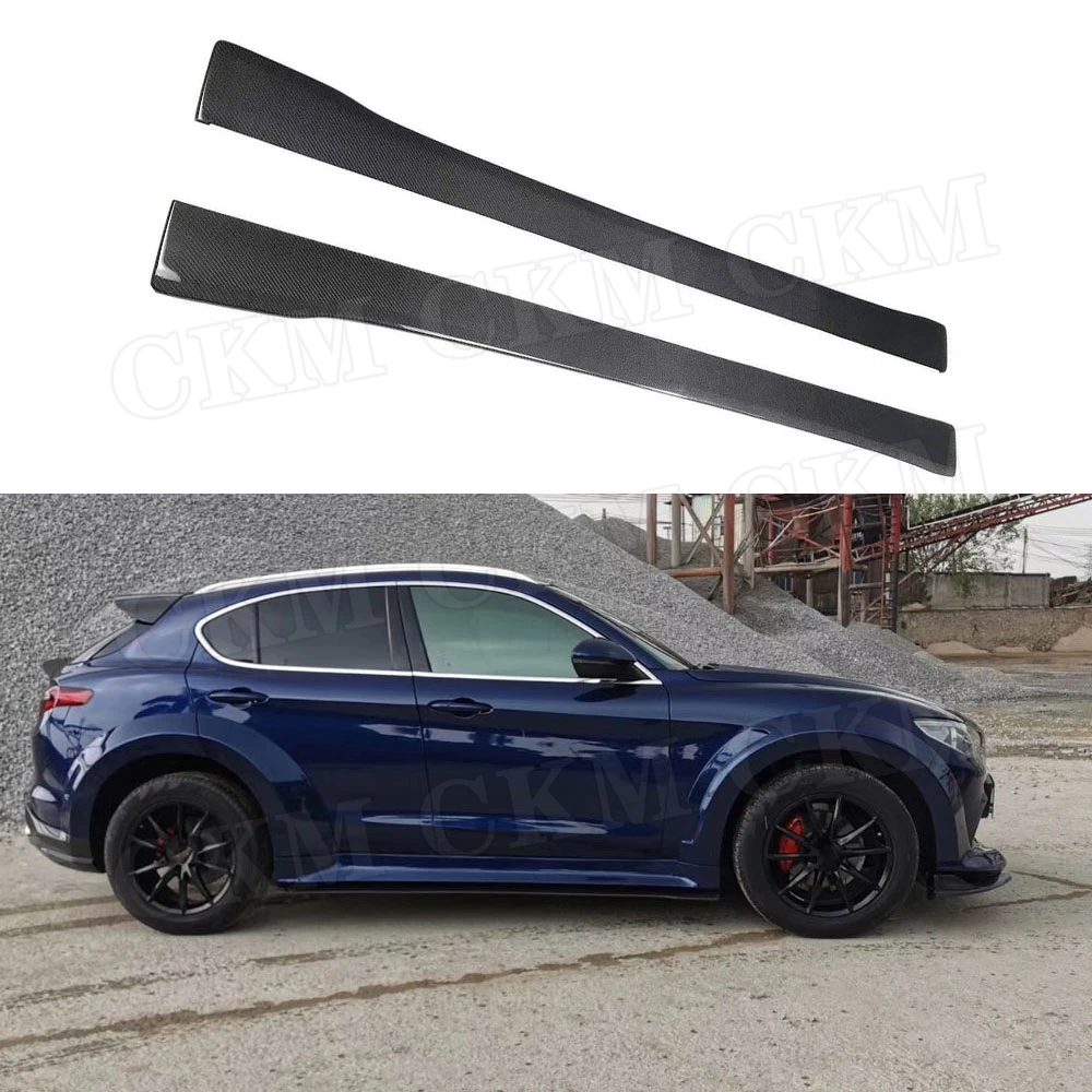 Боковые юбки из углеродного волокна/FRP для Alfa Romeo Stelvio 2017 2018 2019 бампер двери Нижняя
