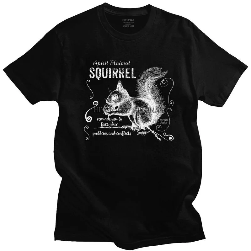

Spirit Animal Kawaii Squirrel Tshirts Men Short Sleeves Casual T Shirt Novelty T-shirt Fitted Cotton Tee Merch