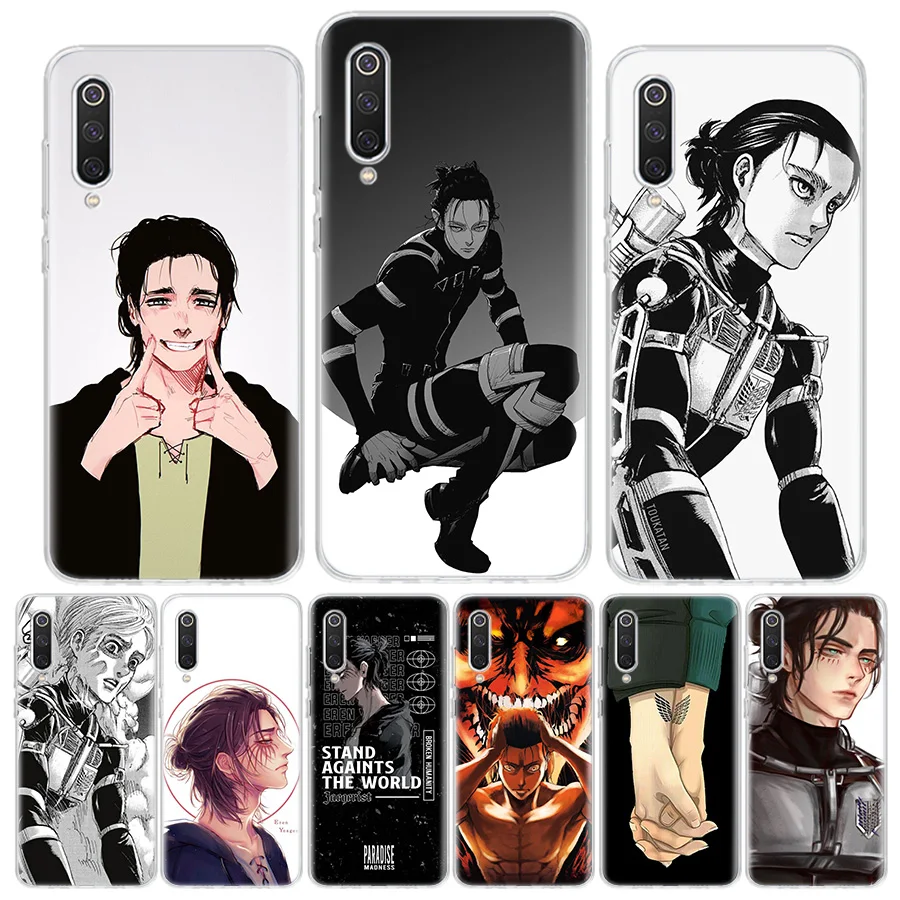 hot anime attack on titan eren phone case for xiaomi redmi note 11 10 pro max 9 8 7 11t 11s 11e 10s 9t 8t 9s 4g 5g 6 5 4 4x capa free global shipping
