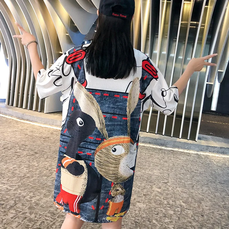 T Shirt Dress Cartton Printing Womens T-shirt Short Sleeve Casual Femme Tops O-neck Plus Size Streetwear Blusas Ropa Mujer L0012 | Женская