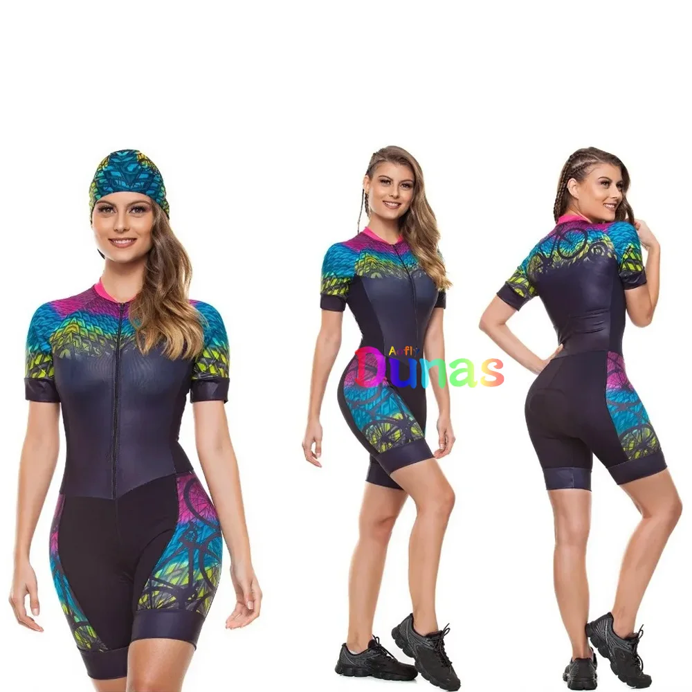 

Macaquinho Ciclismo Feminino Dunas Macacão Women's Cycling Overalls Cycling Dress Monkey Short Sleeve Pants With Gel