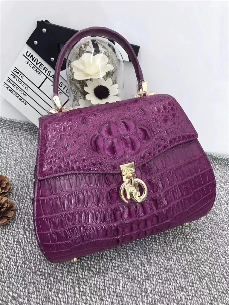 Шикарный дизайн 100% натуральная экзотическая крокодиловая кожа женская