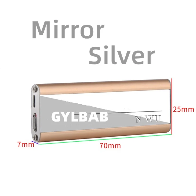Mirror Silver Gylbabb 1 шт., светодиодные значки с именем официанта, ночные бирки, булавка на заказ, пластина, перезаряжаемый светильник, сделай сам, печатный, не программируемый - Мощность в ваттах: Mirror Silver