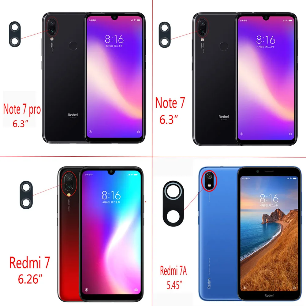 

Задний тыловой объектив камеры, стеклянный чехол с клейкой лентой для Redmi 7 7A NOTE 7 NOTE7 PRO