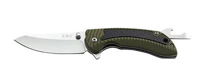 Sanrenmu 7105 уличный карманный нож для выживания EDC инструменты с открывалкой для бутылок Отвертка Зажим для ремня для охоты кемпинга и путешествий - Цвет: Зеленый