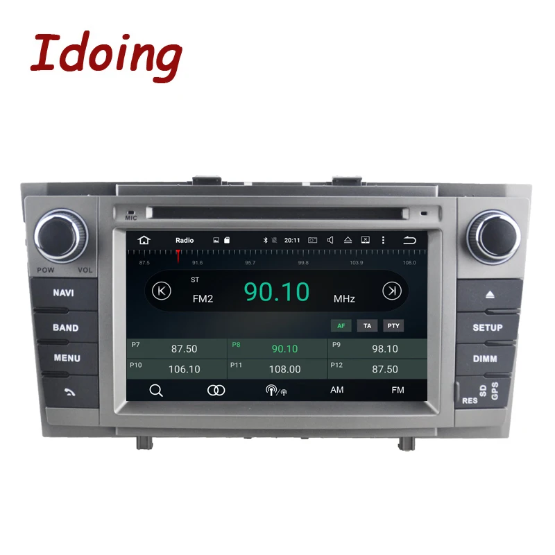Рулевое колесо Idoing на Android 4 Гб + 32 ГБ 8 ядер 7 дюймов 2Din IPS экран для Toyota Avensis 2007 2014
