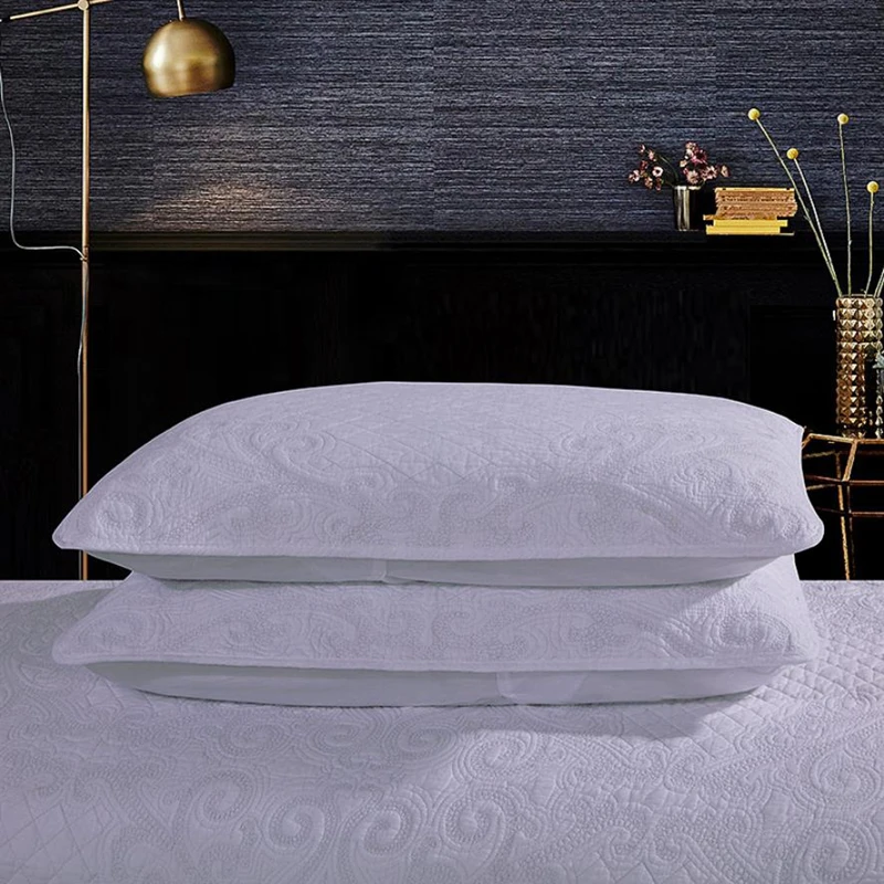 Комплект постельного белья из 3 предметов однотонное белое одеяло с волнистым