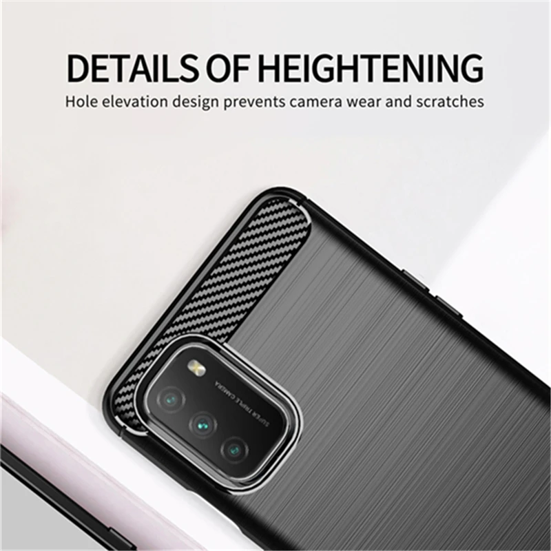 for xiaomi poco m3 case carbon fiber shockproof soft silicone cover for xiaomi poco x3 nfc poco f2 pro for redmi 9 9a 9c mi 10t free global shipping