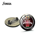 Высокое качество Республика Беларусь брошь с символом штифта белый рыцарь разрисованные изделия из стекла, броши для армии поклонников одежда значок штыря