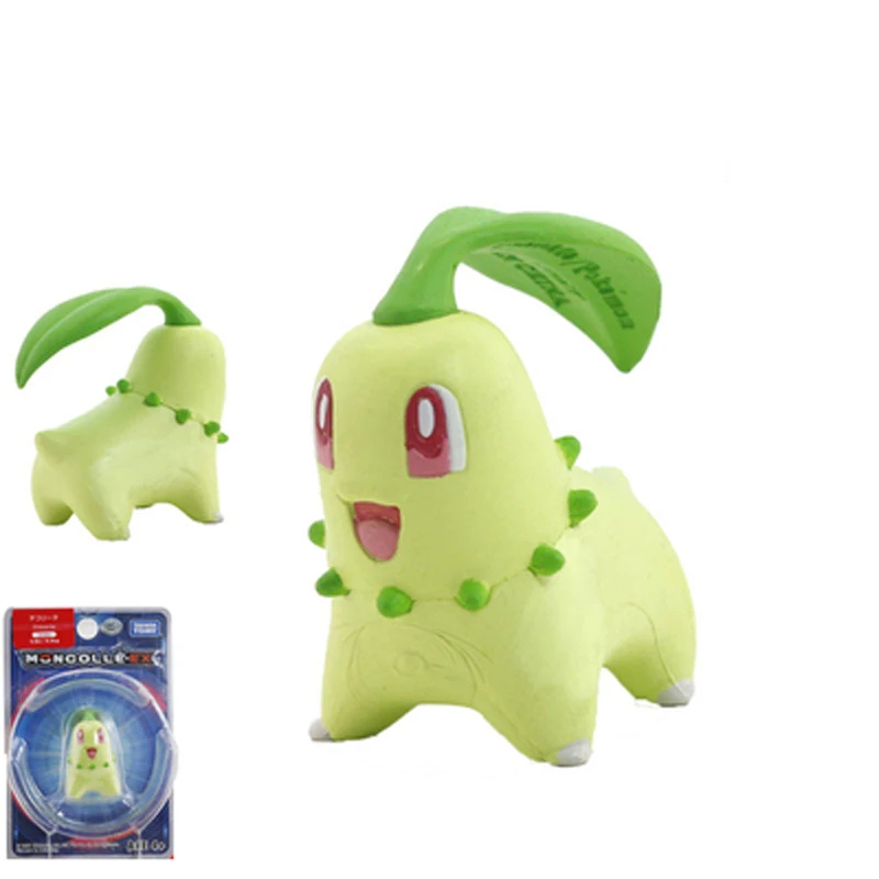 8 chikorita Takara Tomy подлинный Покемон чармандер белка Mimikyu Raichu Mudkip Oshawott Пикачу snorlax 4 см коллекция игрушка фигурка подарки - Цвет: 8 chikorita