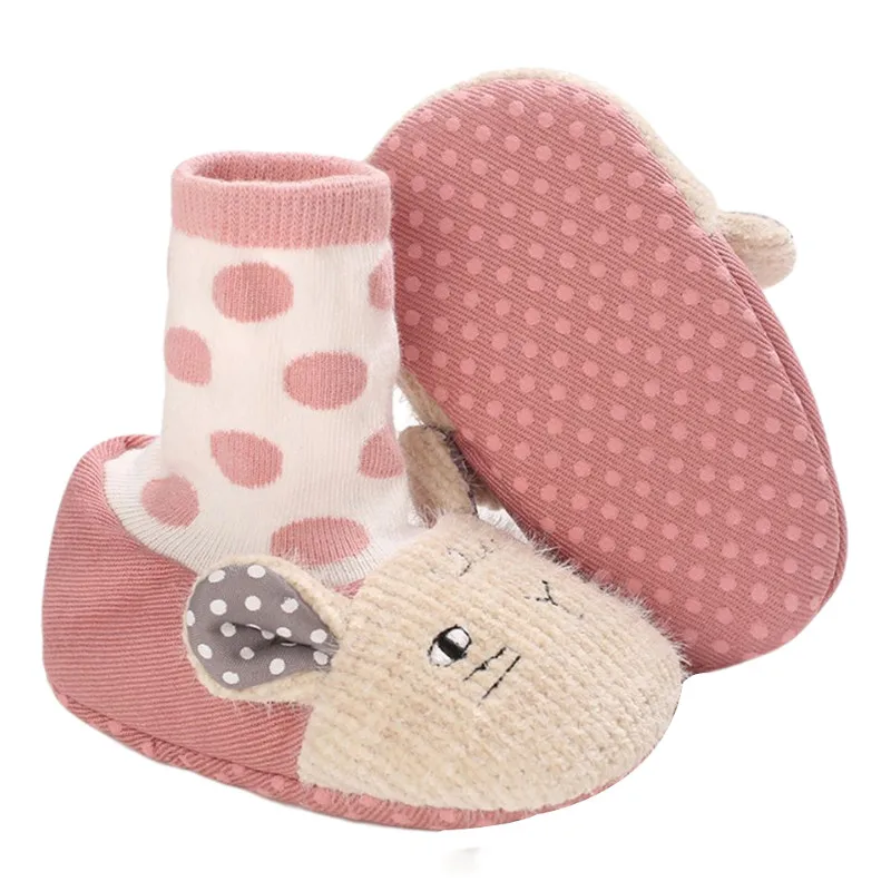 

Winter Baby Walking Shoes, Cute Cartoon Fashion Lovely Comfortable Soft-Soled Shoe Prewalker Socks for Girls and Boys