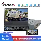 Автомагнитола Podofo one Din, 1Din, мультимедийный проигрыватель для автомобиля Android, GPS-навигатор, автомагнитола, аудио, стерео, 1Din, для универсального автомобильного стереоприемника