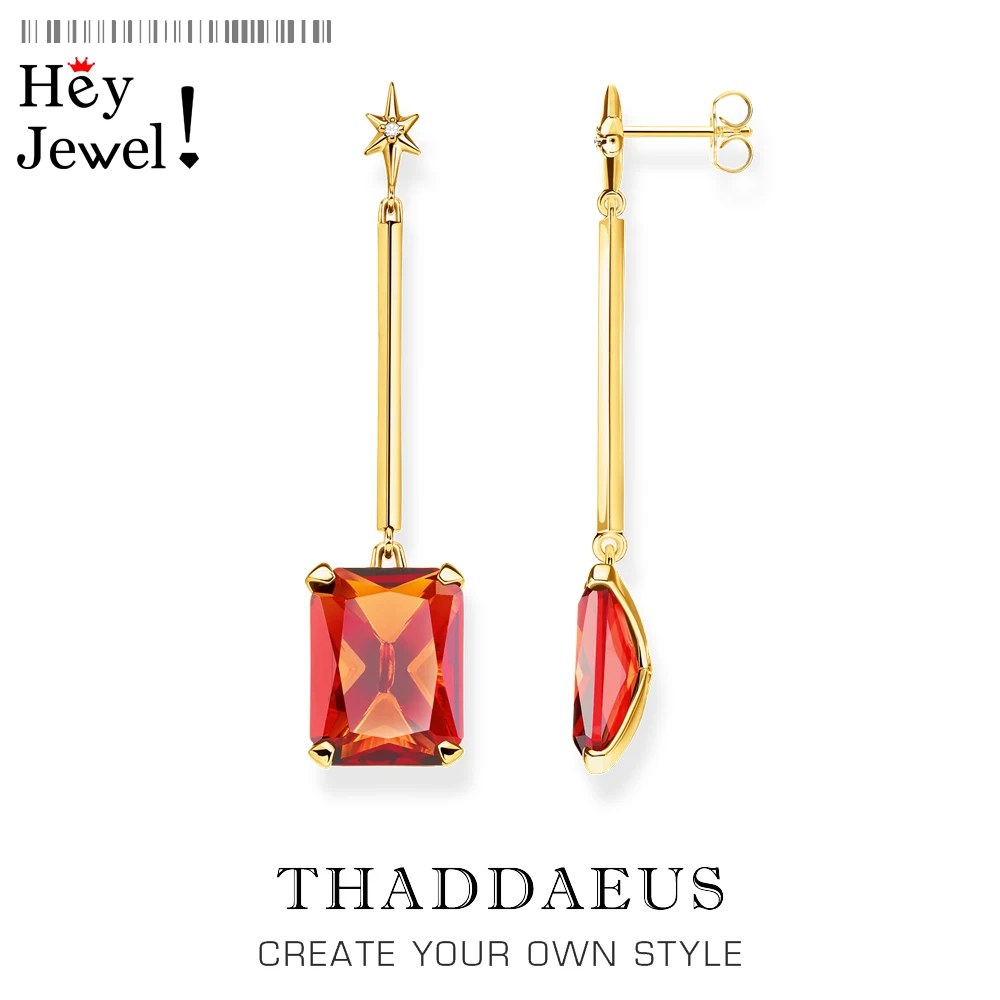 

Large Stone with Star Long Drop Earrings,Europe Magical Fashion Good Jewelry For Women,2020 Summer Sterling Silver 925 Gift