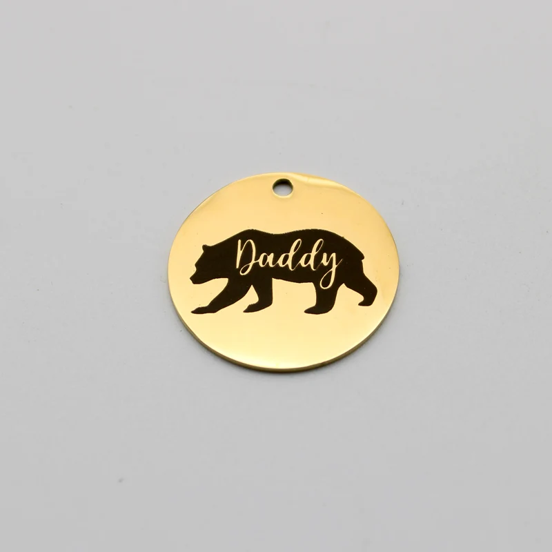 

20pcs Daddy Bear Charms Stainless Steel Pendant Daddy Charm DIY Handmade Accessories