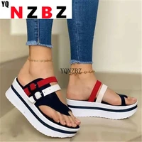 summer fashion womens wedges sandals beach casual female platform peep toe shoes slingback lady mixed colors buckle sandals