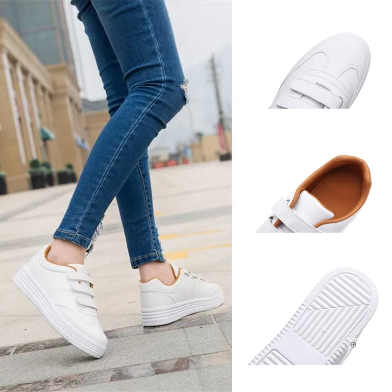 Модная белая Вулканизированная обувь на платформе Сезон весна Спортивная