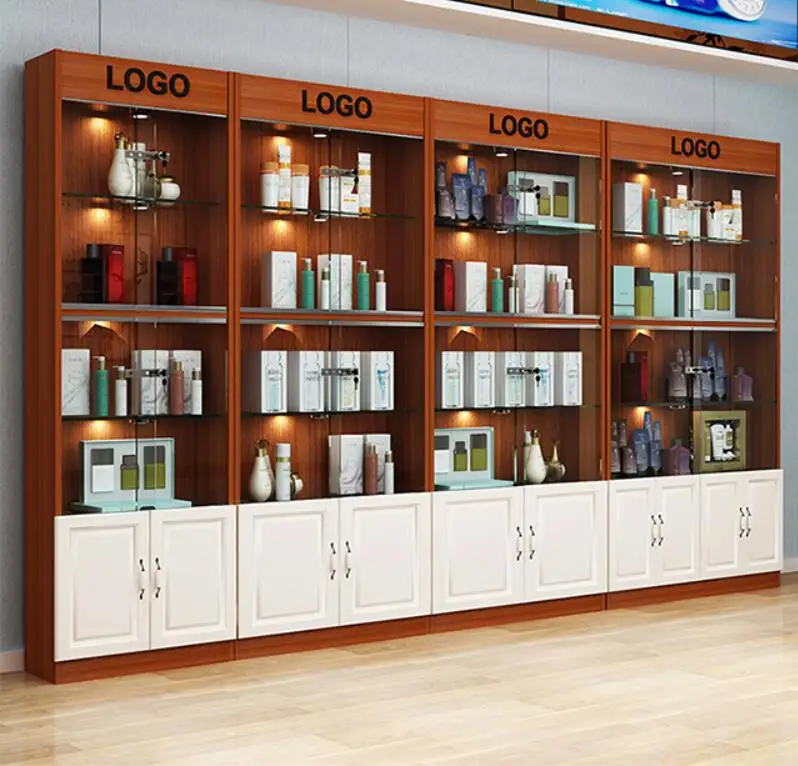 Для косметики шкаф витрина для салонов красоты показать информацию о товаре