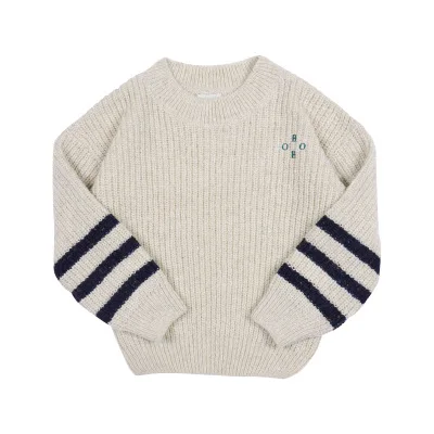 BO KIDS/ г. Осенне-зимние новые детские комплекты свитеров с круглым вырезом, свитер с вышитым буквенным принтом