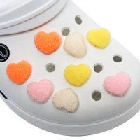 emulation chocolate shoe charms candy hearts resin garden shoe decoration accessories fit croc jibz kids party x mas gift