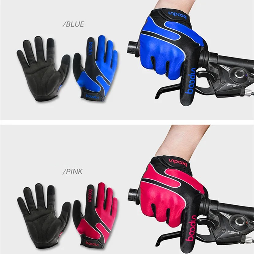 BOODUN Men Women Cycling Bike Bicycle Gloves Full Finger Elastic Lycra Shockproof road mountain bike MTB Gloves Running Gloves
