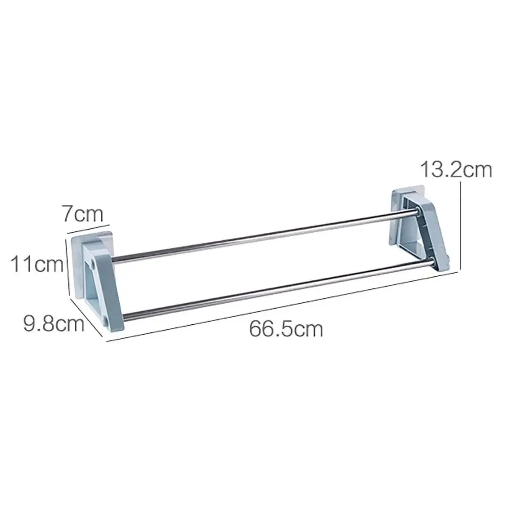 

Stainless Steel Double Towel Bar Towel Rack Bathroom Kitchen Wall-mounted Towel Polished Rack Holder Double Holder