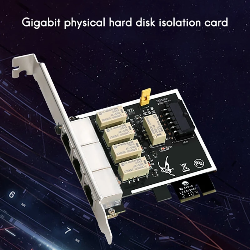 

Network & Hard Disk Power Isolation Card PCI-E RJ45 Gigabit Physical Hard Disk Switch Dual Network Isolation Card