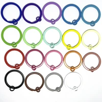 20pclot 19 colors 30mm round diy metal key holder split rings unisex keyring keychain accessories keychain making accessories
