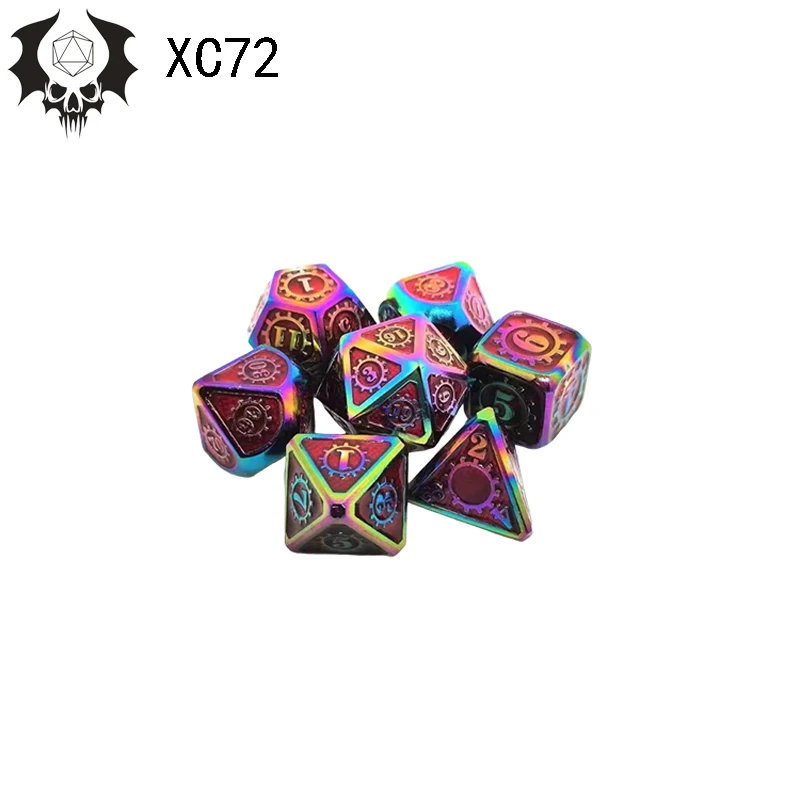 7 шт./компл. 17 цветов набор многогранных игральных костей из металлического
