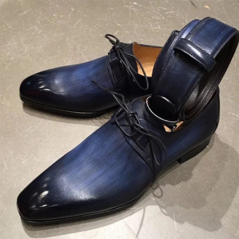 

Men Leather Shoes Lace Up Casual Shoes Dress Shoes Brogue Shoes Spring Ankle Boots Vintage Classic Male Casual HC488