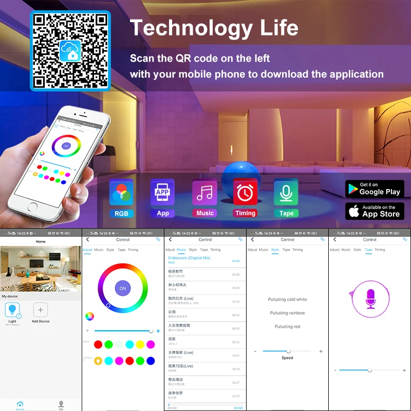 1 м-30 м USB Bluetooth WIFI светодиодная полоса освещения RGB 5050 5 в светильник Кая