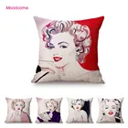 Наволочка для дивана из хлопка и льна, с портретом Мэрилин Монро
