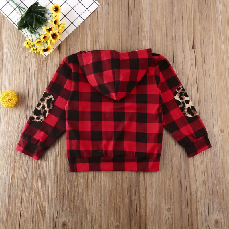 Топы с капюшоном и леопардовым принтом для маленьких девочек одежда малышей