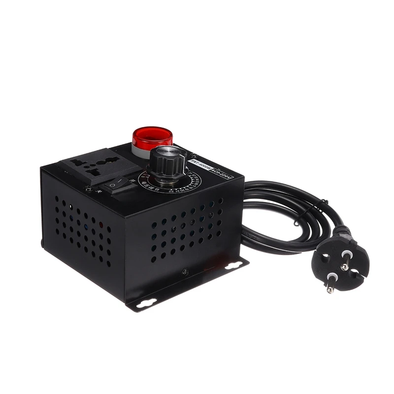 

Регулятор напряжения переменного тока 220 В 4000 Вт, портативный регулятор переменного напряжения, скорости, температуры, напряжения, регулиру...