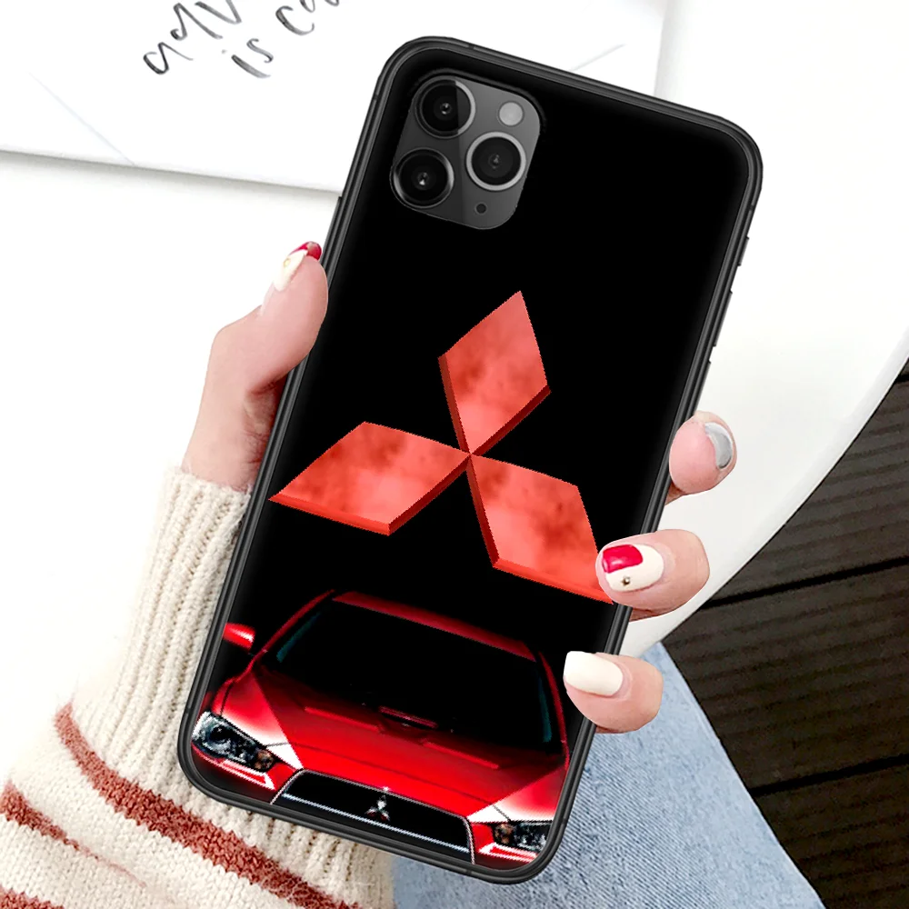 

Luxury Mitsubishi Car Brand Phone Case For Iphone 4 4s 5 5S SE 5C 6 6S 7 8 Plus X XS XR 11 12 Mini Pro Max 2020 black Hoesjes