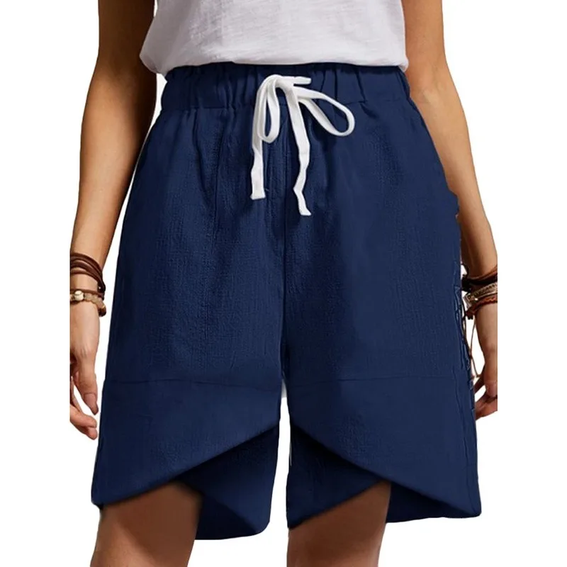 

NIBESSER Women Shorts 2021 Summer Casual Solid Cotton Linen Shorts High Waist Loose Shorts For Women Soft Cool Female Shorts