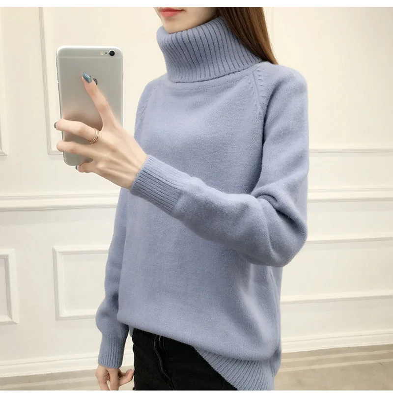 Новый кашемировый женский свитер с высоким воротом Женский вязаный зимний для