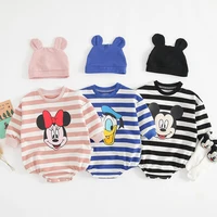 newborn baby boy girl long sleeve rompershat set cute mickey minnie donald duck costume bebes rompers infant clothing jumpsuit