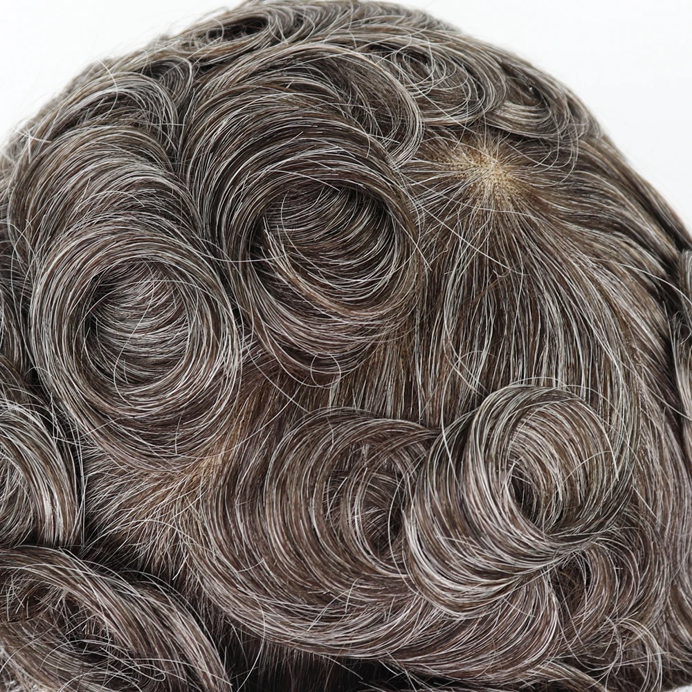 YY парики #3 40% серые человеческие волосы для мужчин s Toupee индийские Remy Волосы