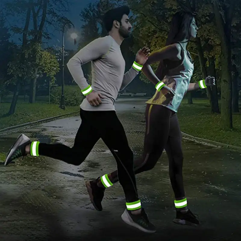 H 2 шт./компл. светоотражающий безопасный ремешок Регулируемый наручные ног
