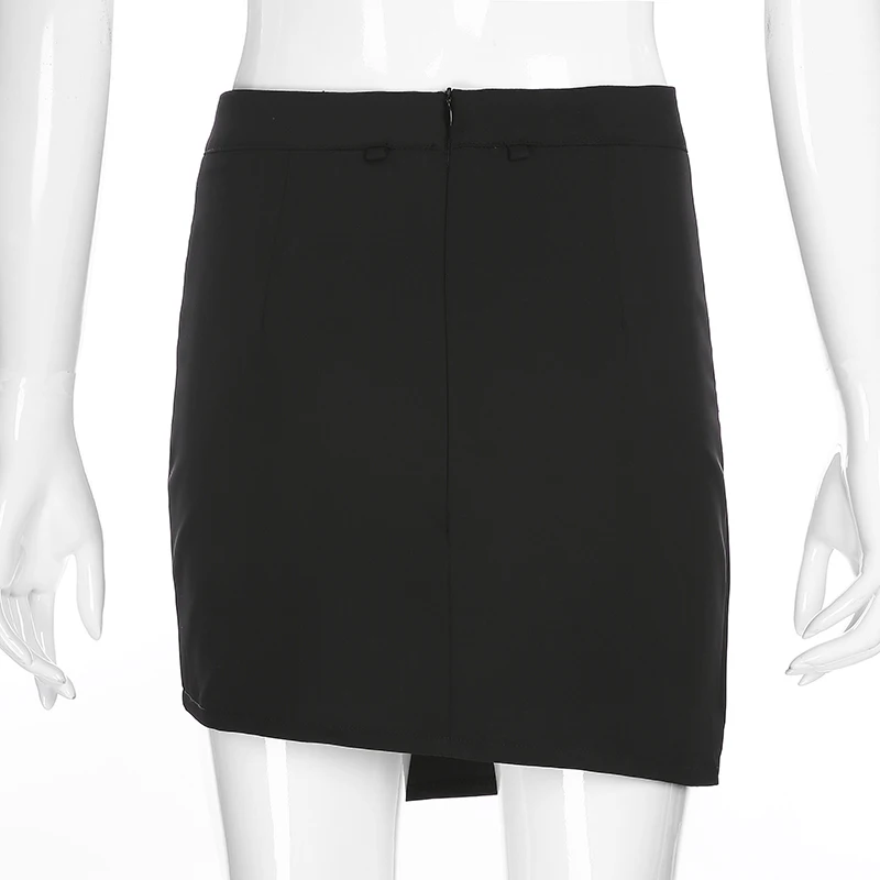 Женская короткая юбка-карандаш с высокой талией черная Привлекательная в