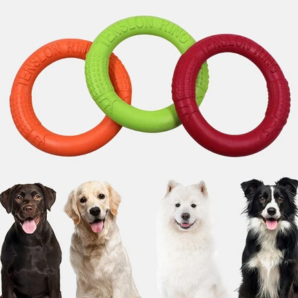 

Dog Toys Flying Discs Pet Interactive Training Ring Portable Outdoor for Small Large Chew Motion Tools