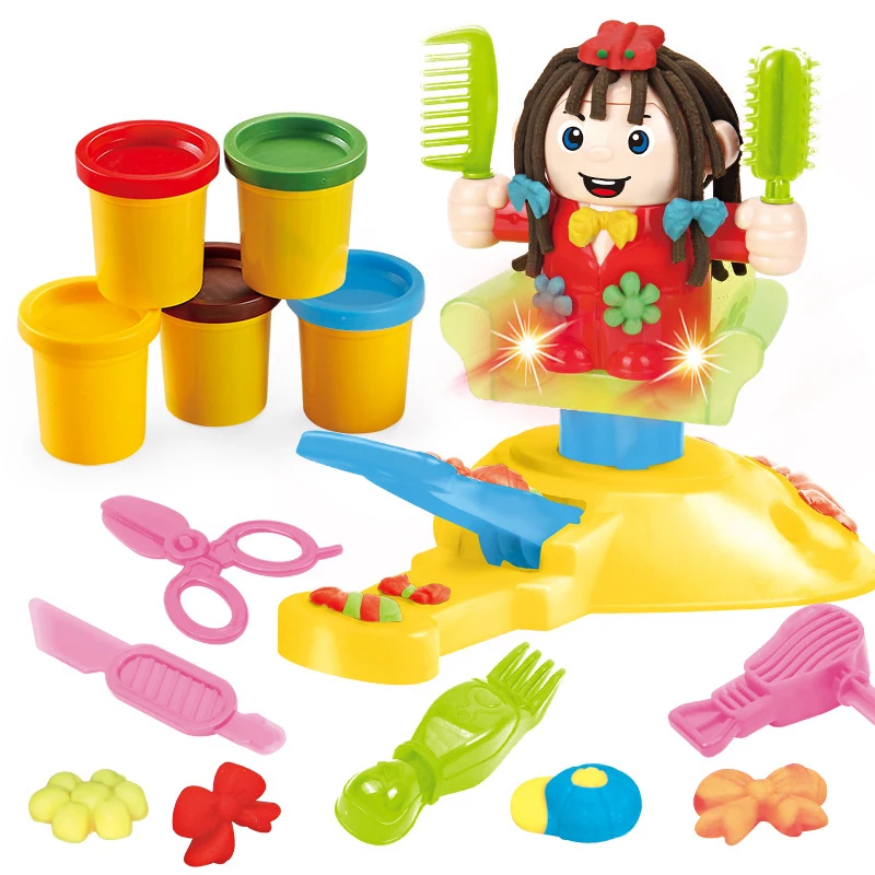 Детская игрушка парикмахер глиняные игрушки для детей Лепка Глиняное цветное