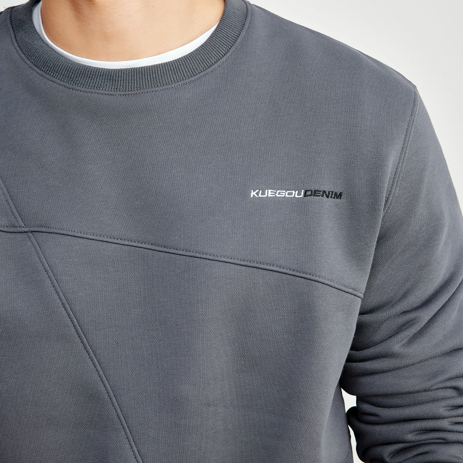 Мужская толстовка с флисовой подкладкой KUEGOU черная Повседневная Толстовка