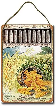 

Metal Sign 8 x 12 inch 1911 Scarff's Cash Corn 2 Wall Decor Hanging Sign