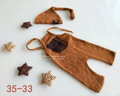set 7 Шапочка для маленьких мальчиков и девочек+ комбинезоны, Одежда для новорожденных, одежда для выпускного, наряд для фотосессии, аксессуары для фотосессии - Цвет: set 7